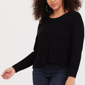 Black Knit Cropped Sweater